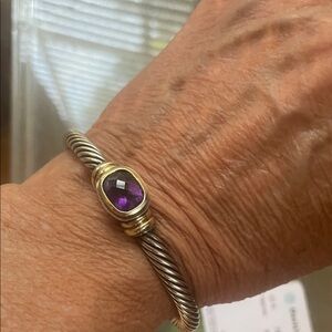 David Yurman Elegant Purple Amethyst and Sterling silver n Gold Women's Bracelet